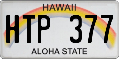 HI license plate HTP377