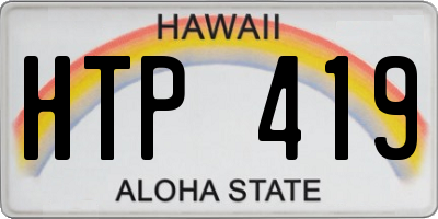 HI license plate HTP419