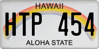 HI license plate HTP454