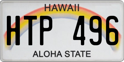 HI license plate HTP496