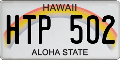HI license plate HTP502