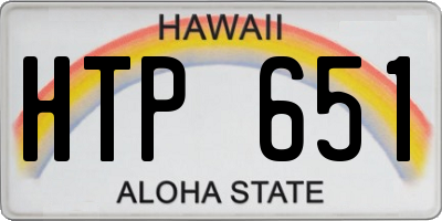 HI license plate HTP651