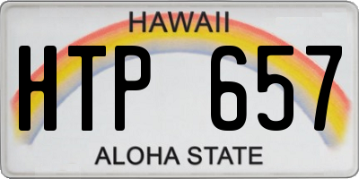 HI license plate HTP657