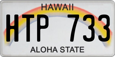HI license plate HTP733