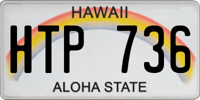 HI license plate HTP736