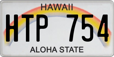 HI license plate HTP754