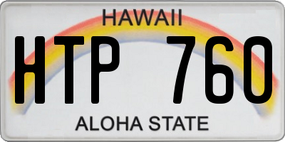 HI license plate HTP760