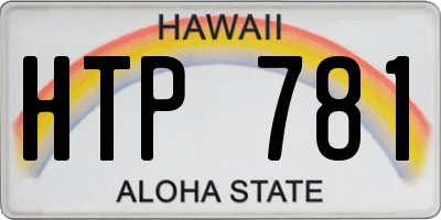 HI license plate HTP781