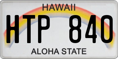 HI license plate HTP840