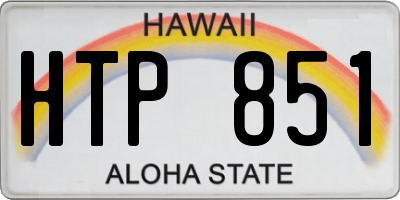 HI license plate HTP851