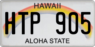 HI license plate HTP905
