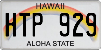HI license plate HTP929