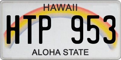 HI license plate HTP953
