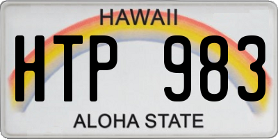 HI license plate HTP983