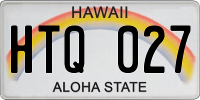 HI license plate HTQ027