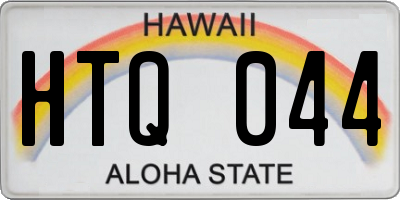 HI license plate HTQ044