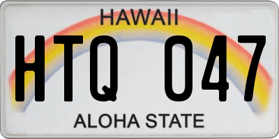 HI license plate HTQ047