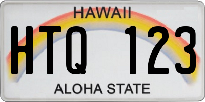 HI license plate HTQ123