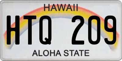 HI license plate HTQ209