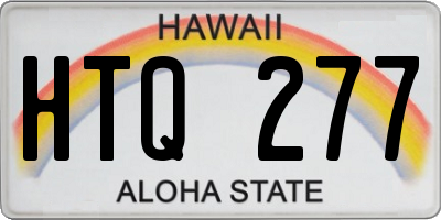 HI license plate HTQ277