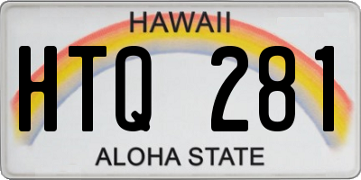 HI license plate HTQ281
