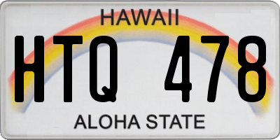 HI license plate HTQ478