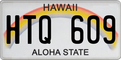 HI license plate HTQ609
