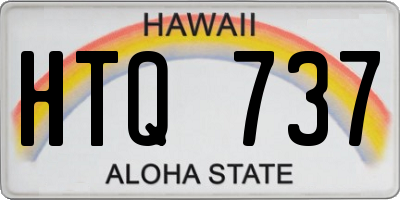 HI license plate HTQ737