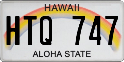 HI license plate HTQ747