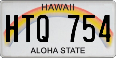 HI license plate HTQ754