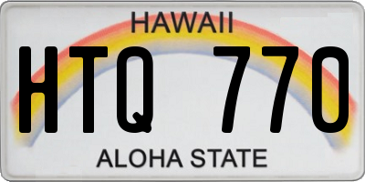 HI license plate HTQ770