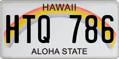 HI license plate HTQ786