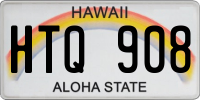 HI license plate HTQ908
