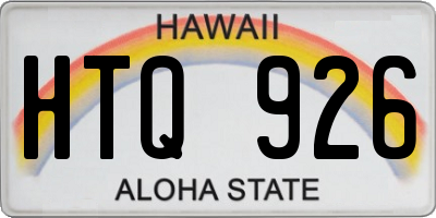 HI license plate HTQ926