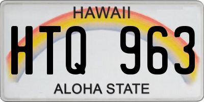 HI license plate HTQ963