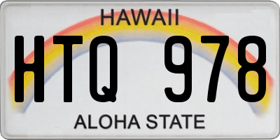 HI license plate HTQ978