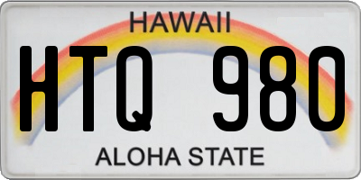 HI license plate HTQ980