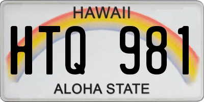 HI license plate HTQ981