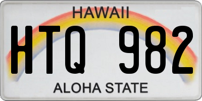 HI license plate HTQ982