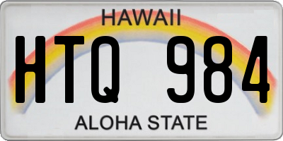 HI license plate HTQ984