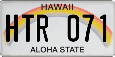 HI license plate HTR071