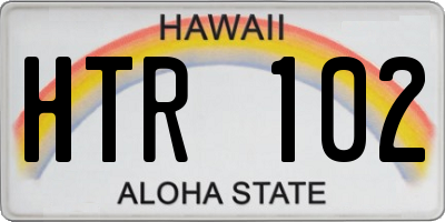 HI license plate HTR102