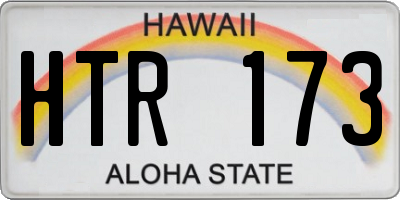 HI license plate HTR173