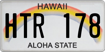 HI license plate HTR178