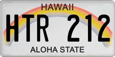 HI license plate HTR212