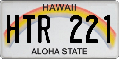 HI license plate HTR221