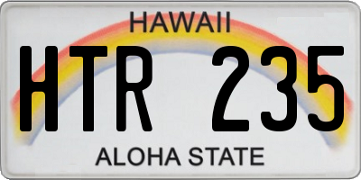 HI license plate HTR235