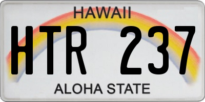 HI license plate HTR237