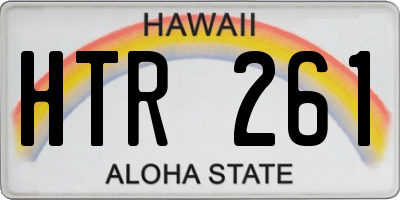 HI license plate HTR261