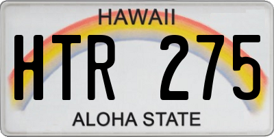 HI license plate HTR275